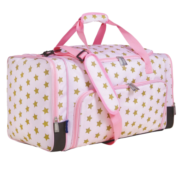 Pink and Gold Stars Weekender Duffel Bag
