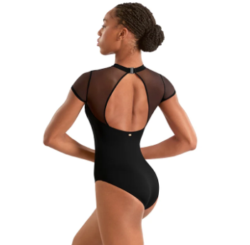 M20011LM Adagio Mock Emb Neck Cap Sleeve Leotard