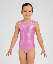 07855 Printed Gymnastics Unitard (Metallic Rose)