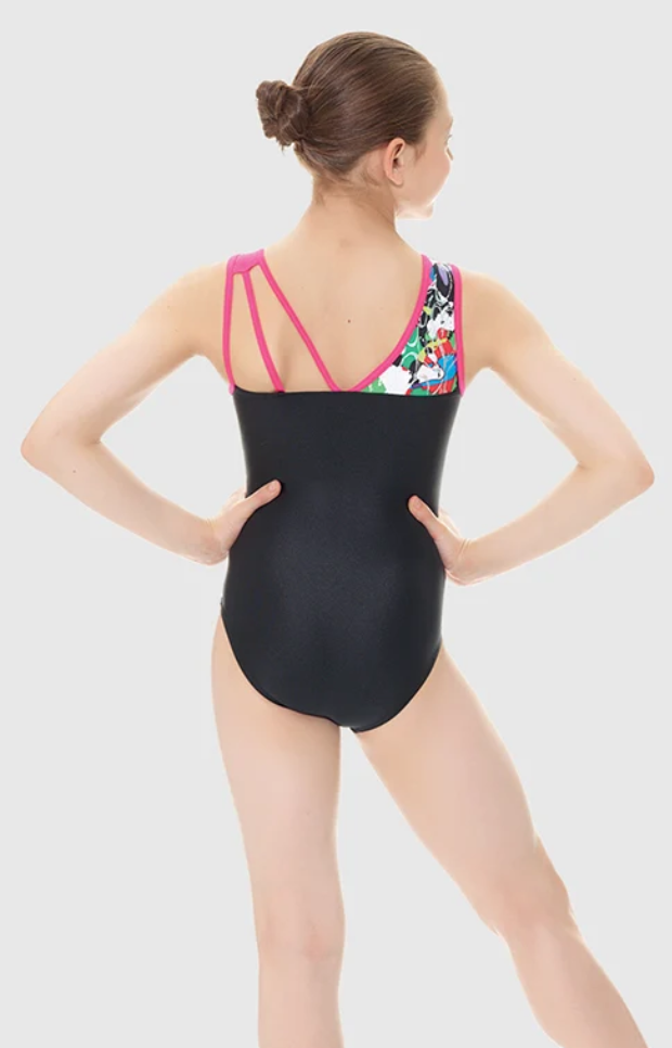 7886 Printed Vivid Heart Gymnastics Tank Leotard