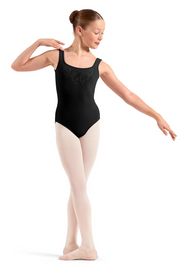 M50012C Adagio Kids Square Neck EMB Tank Leotard