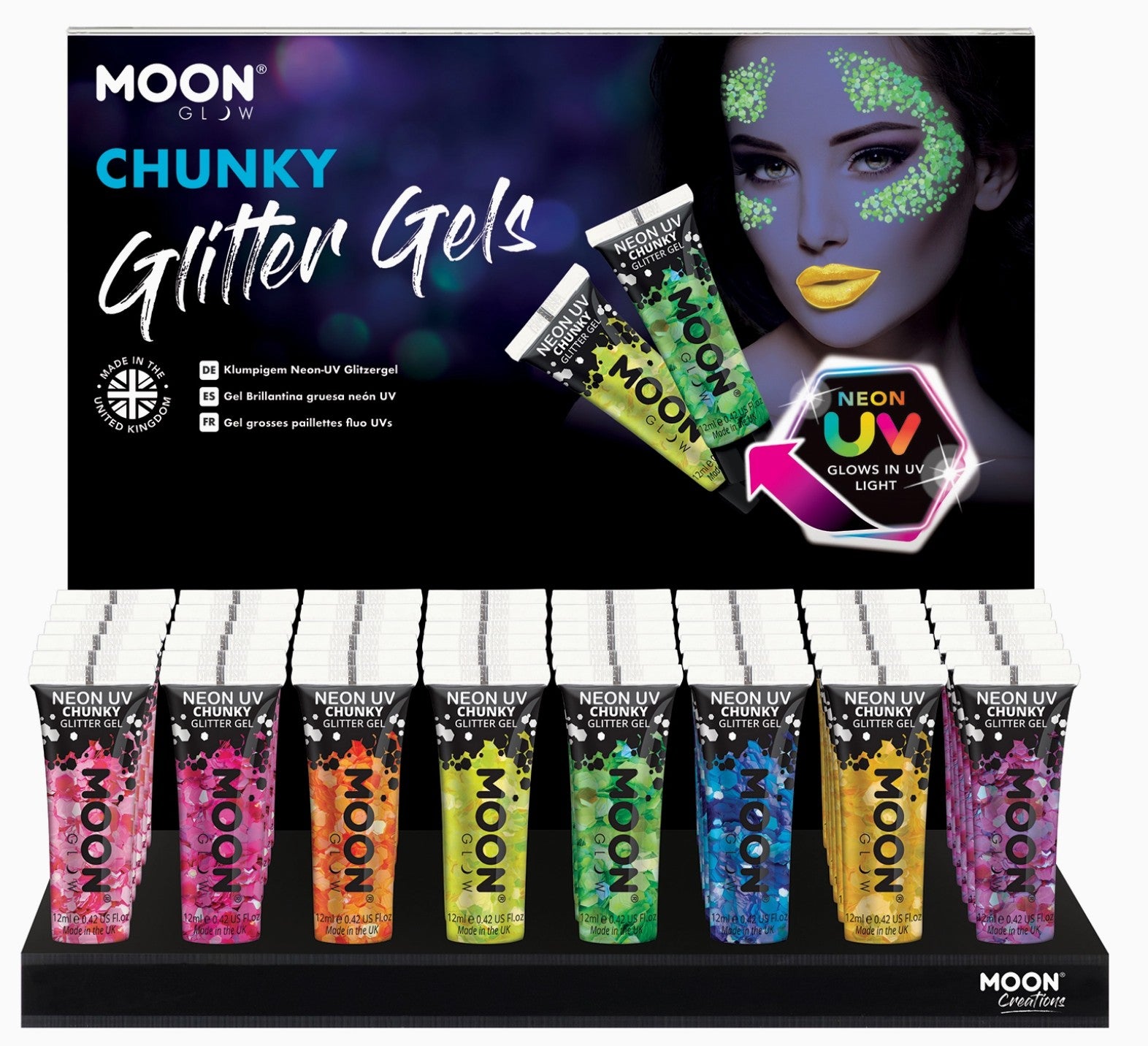 Moon Glow Chunky Glitter Gels Assorted colours